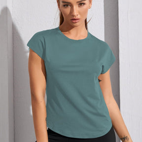 Camiseta Feminina esportiva manga morcego e detalhe transparente Sasha