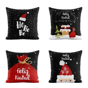 Kit Capas de Almofadas de Natal Para Decoração de Sofá