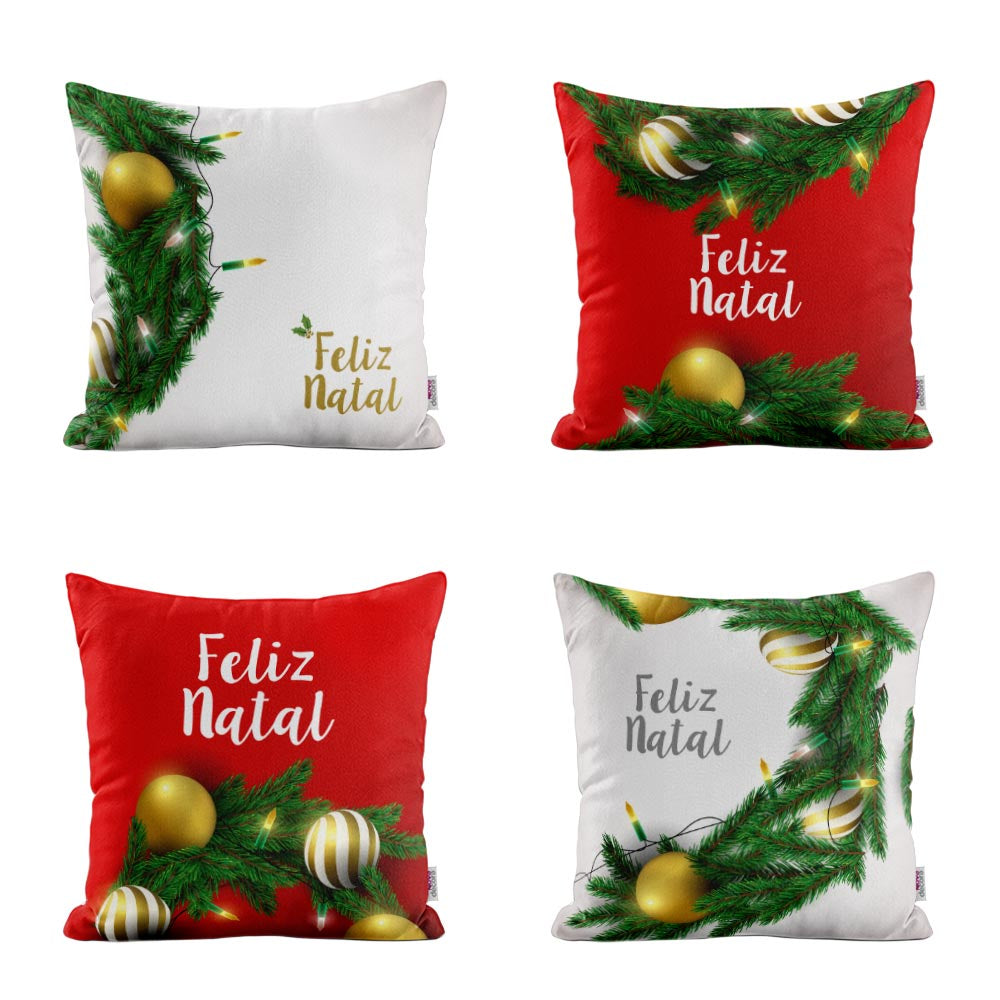 Kit Capas de Almofadas de Natal Para Decoração de Sofá