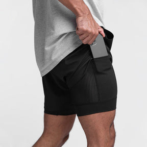 Short Fitness Masculino 2 em 1 de Academia Bolso Anti Furto