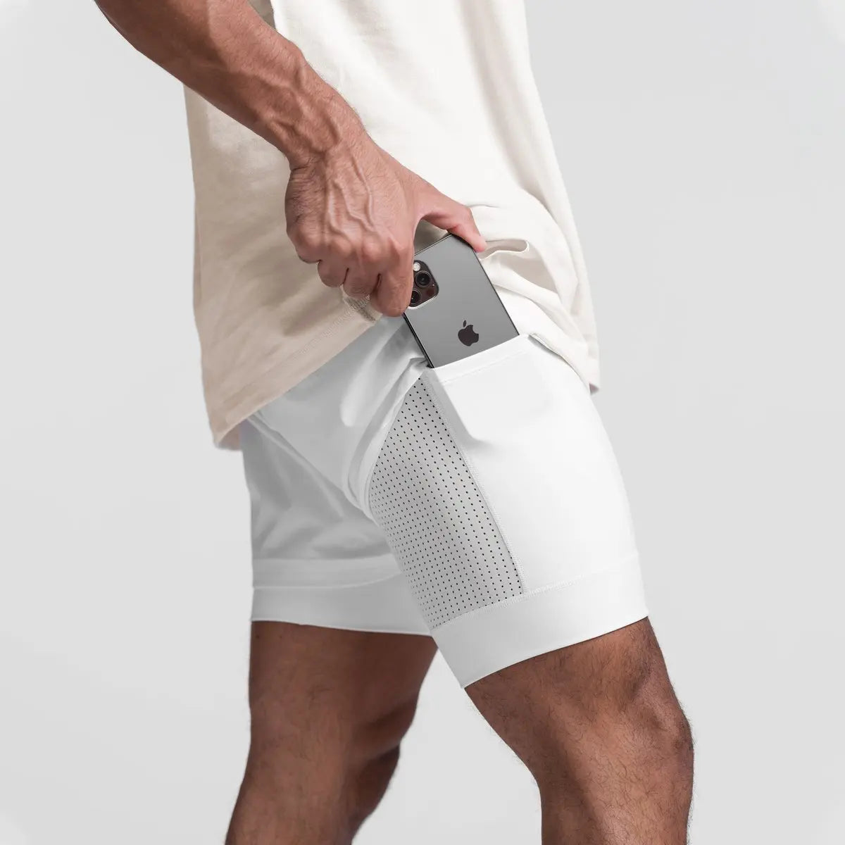 Short Fitness Masculino 2 em 1 de Academia Bolso Anti Furto