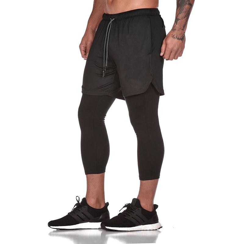 Short Fitness Masculino 2 em 1 com Legging para Treino