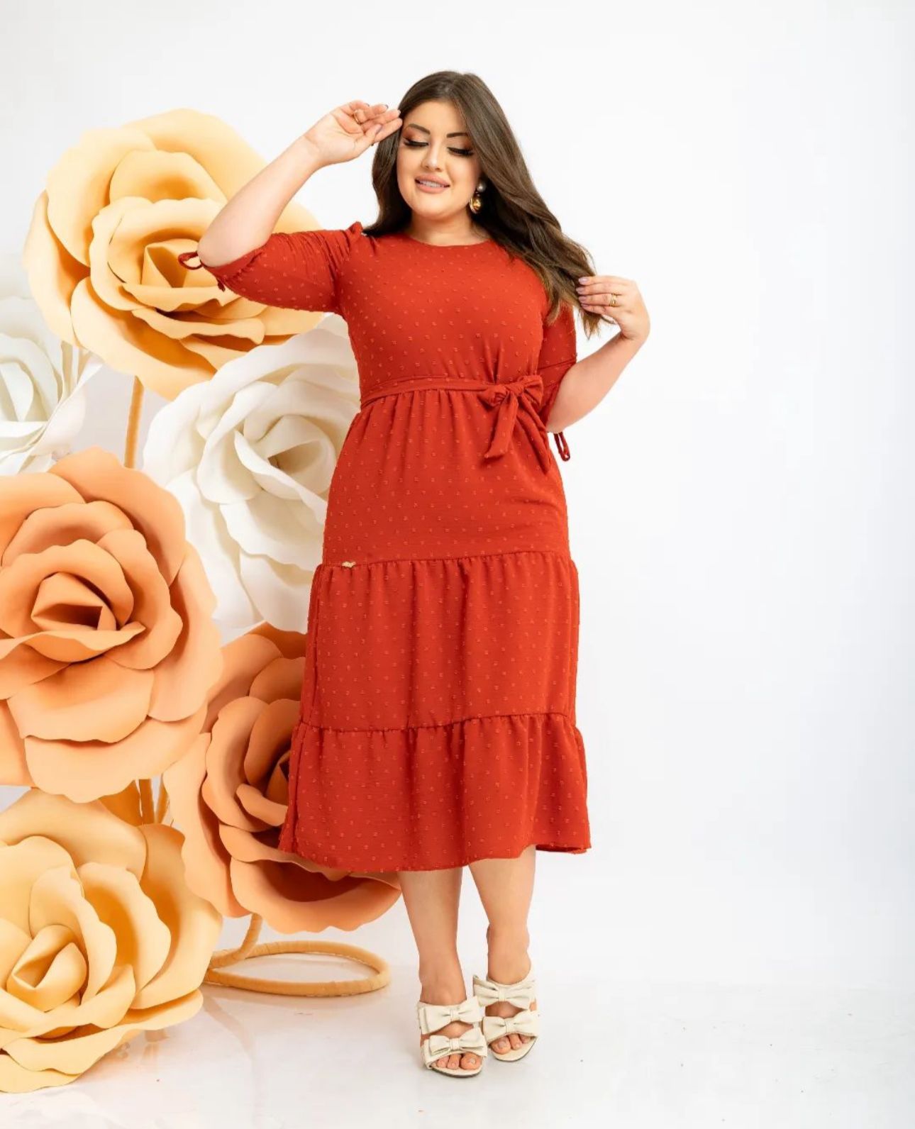 Vestido Midi Terracota