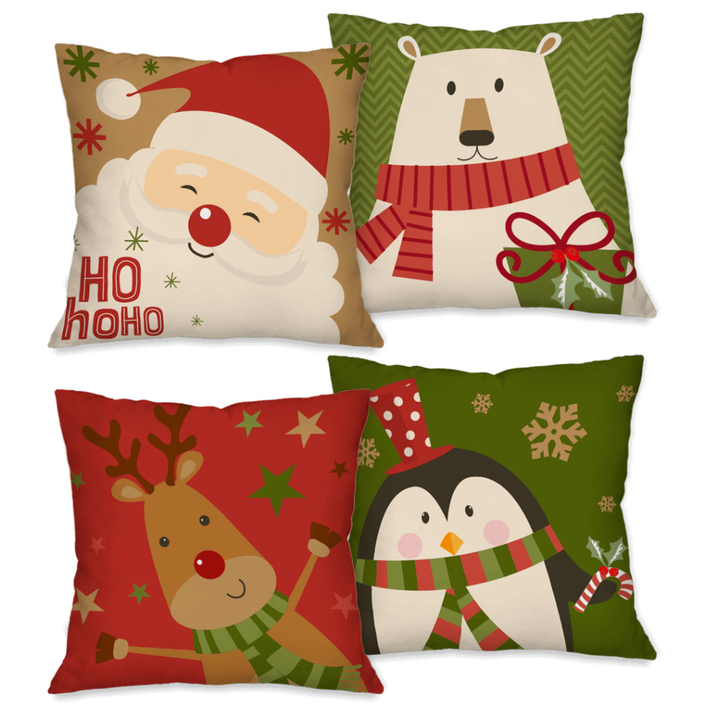 Kit Capas de Almofadas de Natal Para Decoração de Sofá