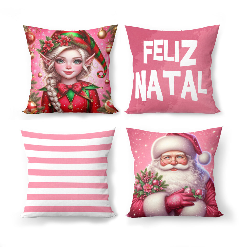 Kit Capas de Almofadas de Natal Para Decoração de Sofá