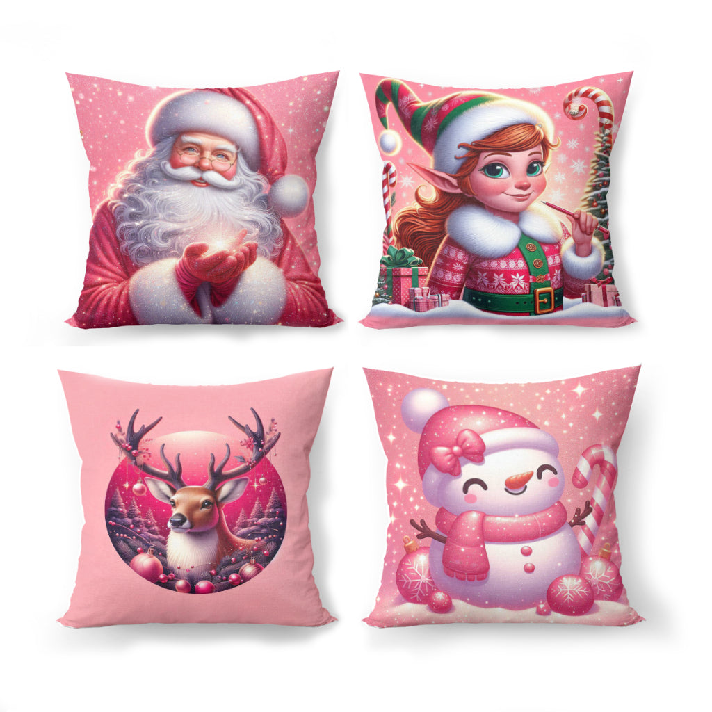 Kit Capas de Almofadas de Natal Para Decoração de Sofá