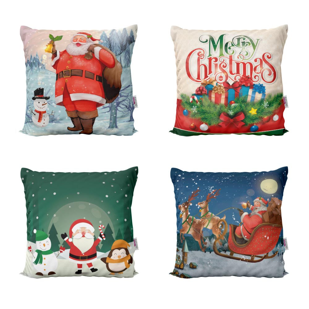 Kit Capas de Almofadas de Natal Para Decoração de Sofá