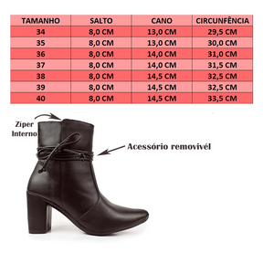 Bota Feminina bico fino salto fashion confortável de amarrar