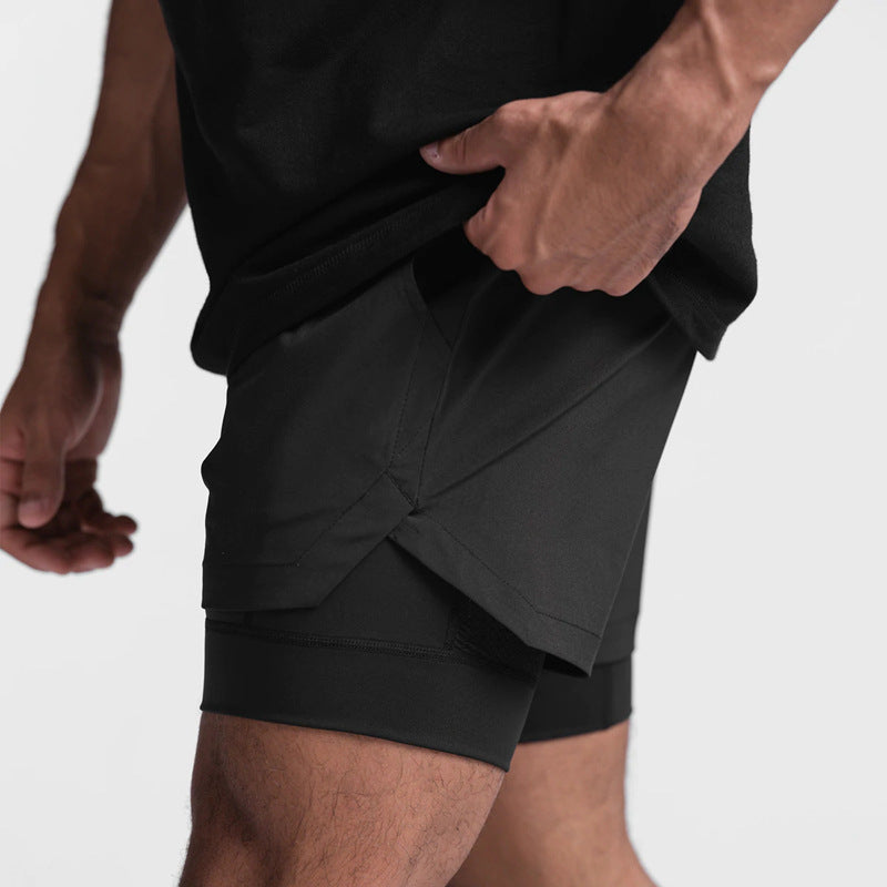 Short Fitness Masculino 2 em 1 de Academia Bolso Anti Furto