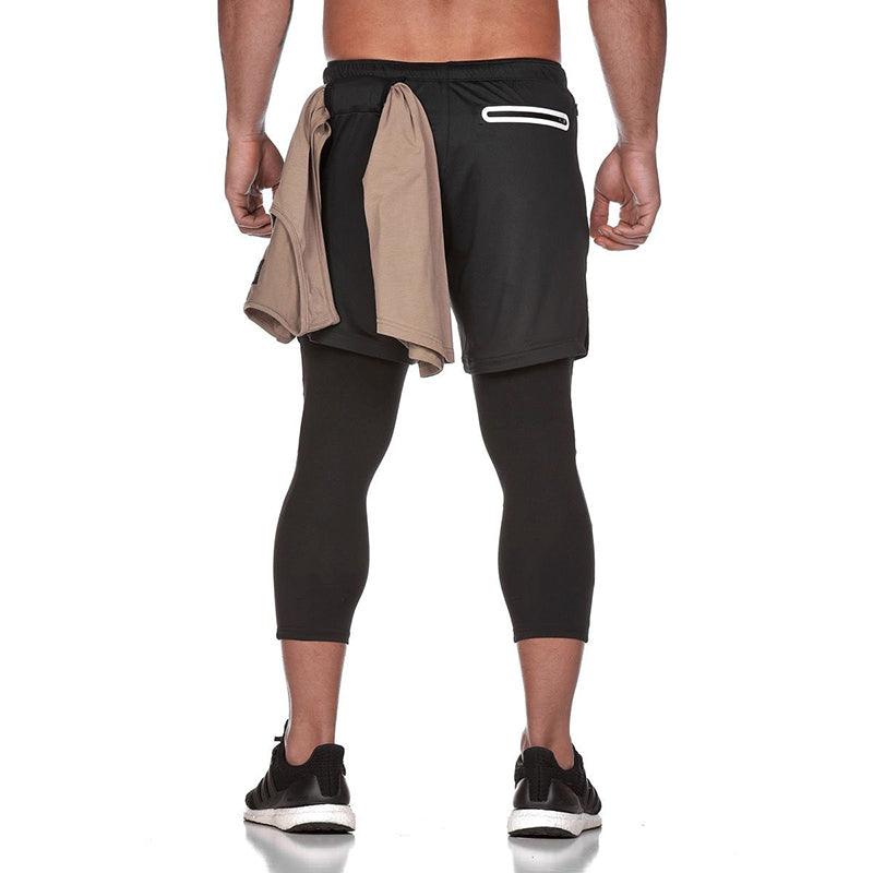 Short Fitness Masculino 2 em 1 com Legging para Treino