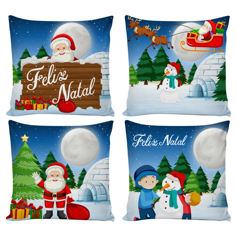 Kit Capas de Almofadas de Natal Para Decoração de Sofá