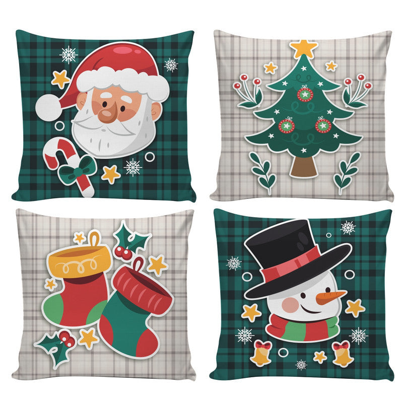 Kit Capas de Almofadas de Natal Para Decoração de Sofá