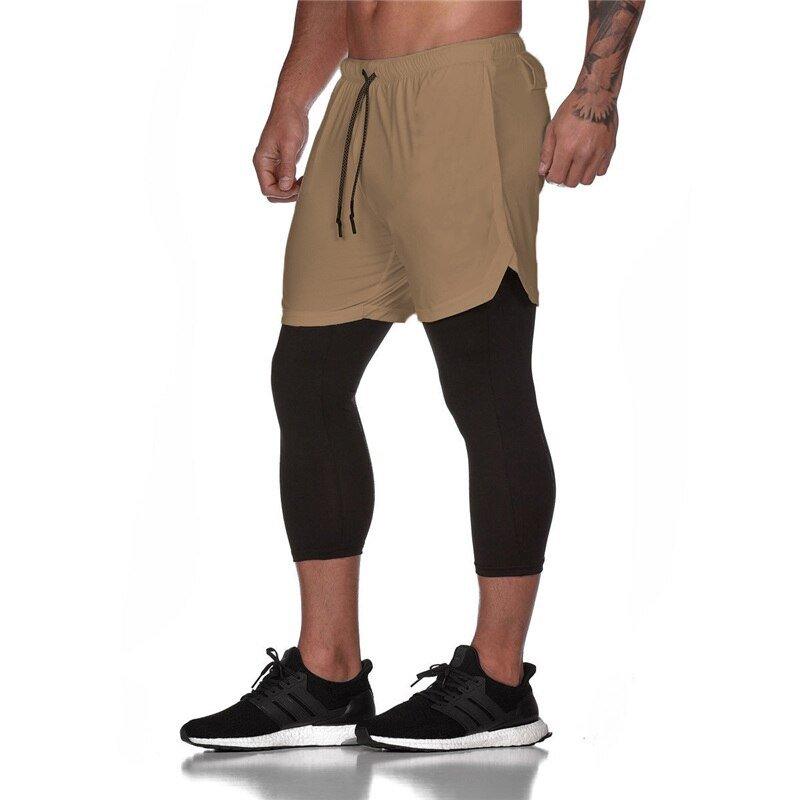 Short Fitness Masculino 2 em 1 com Legging para Treino