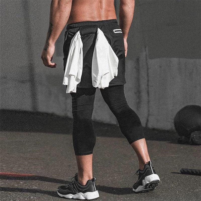 Short Fitness Masculino 2 em 1 com Legging para Treino