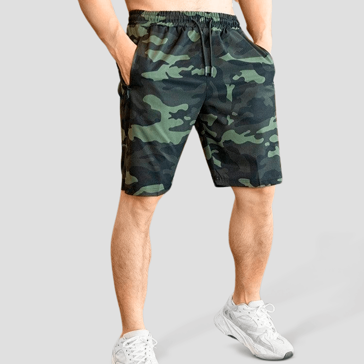 Short Fitness Masculino de Academia Camuflado Militar