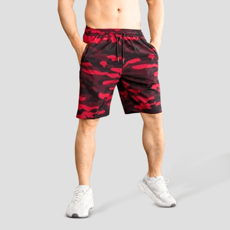 Short Fitness Masculino de Academia Camuflado Militar